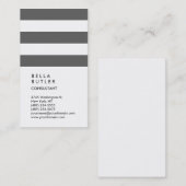 垂直ホワイトグレーストライプのトレンディーコンサルタント 名刺 (正面/裏面)