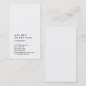 垂直ホワイトトレンディーコンサルタントの名刺 名刺 (正面/裏面)