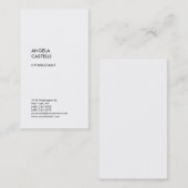 垂直ホワイトトレンディーモダンミニマリストプレインブシ 名刺 (正面/裏面)