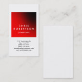 垂直ホワイトレッドストライプコンサルタント 名刺 (正面/裏面)