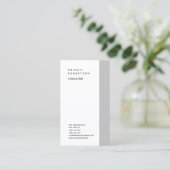 垂直ミニマルモダン主義プレーンホワイトトレンディー 名刺 (スタンド正面)