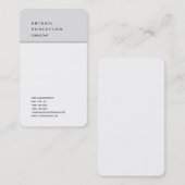 垂直ミニマルモダン主義プレーンホワイトトレンディー 名刺 (正面/裏面)