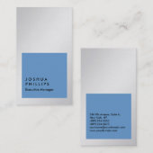 垂直メタリックシルバーブループロフェッショナル平野 名刺 (正面/裏面)