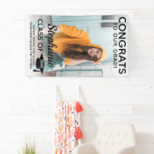 垂直モダンおめでとう大学院写真卒業 横断幕 (インサイチュ)