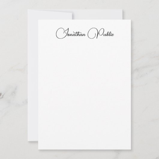 垂直モダンエレガントテンプレート書名 ノートカード (正面)