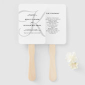 垂直モダンクラシックモノグラム(灰色) | 結婚s ハンドファン (正面&裏面)