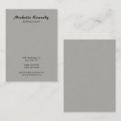 垂直モダンシンプルグレーのスクリプト 名刺 (正面/裏面)