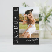 垂直モダンタイポグラフィ写真卒業 招待状 (スタンド正面)