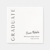 垂直モダンタイポグラフィ卒業 スタンダードカクテルナプキン (正面)