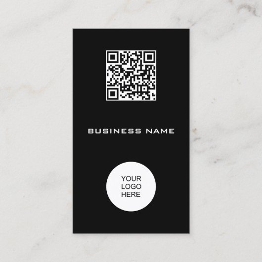 垂直モダンテンプレートバエレガントーコードQRコード 名刺 (正面)