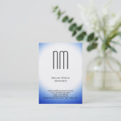 垂直ユニーク平シンプル白モノグラム 名刺 (スタンド正面)