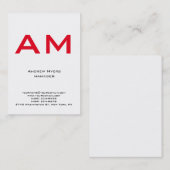 垂直ユニーク平シンプル白モノグラム 名刺 (正面/裏面)