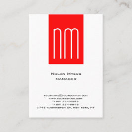 垂直ユニーク平シンプル白モノグラム 名刺