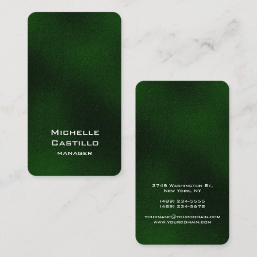 垂直ラウンドコーナーグリーンユニークデザイン 名刺 (正面/裏面)