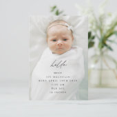 垂直写真の誕生の発表とサンキューカード 招待状 (スタンド正面)