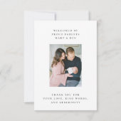 垂直写真の誕生の発表とサンキューカード 招待状 (裏面)