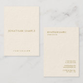 垂直名刺金ゴールド文字エレガントテンプレート 名刺 (正面/裏面)