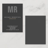 垂直品質グレーモノグラムユニーク 名刺 (正面/裏面)