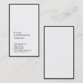 垂直平シンプル面白黒縁ど モダン 名刺 (正面/裏面)