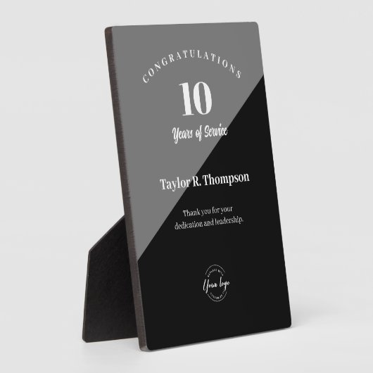 垂直従業員勤続年数の認識 フォトプラーク (側面)