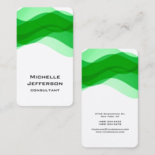 垂直抽象芸術曲線パターンモダントレンディー 名刺 (正面/裏面)