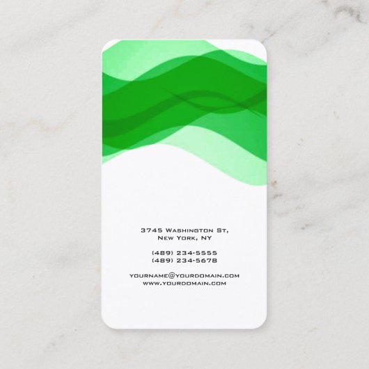 垂直抽象芸術曲線パターンモダントレンディー 名刺 (裏面)
