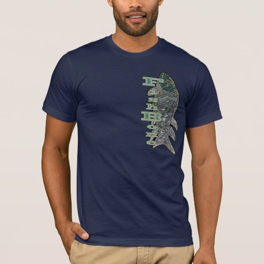 垂直文字付きFishBone Tシャツ (正面)