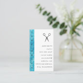 垂直文字 | 青グランジ色 | スタイリスト 名刺 (スタンド正面)