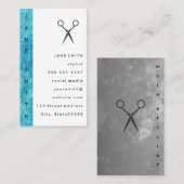 垂直文字 | 青グランジ色 | スタイリスト 名刺 (正面/裏面)