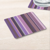 垂直方向に移動ストライプする スクエアペーパーコースター (アングル)