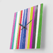 垂直方向のストライプ スクエア壁時計 (傾斜)