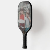 垂直方向の写真とカスタム文字スクリプモダント ピックルボールラケット (左)