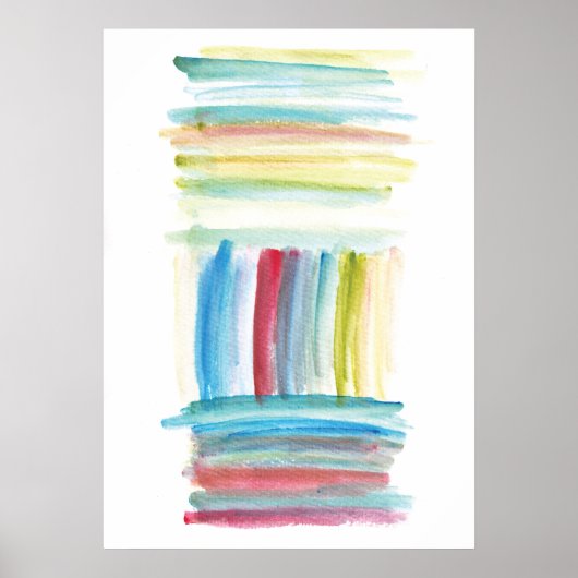 垂直水平線の水の色絵画の設定 ポスター (正面)