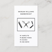 垂直理容師バーバーショップヘアシェーブソーシャルメディア 名刺 (正面)