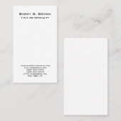 垂直白黒シンプルプレインミニマリスト 名刺 (正面/裏面)