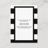 垂直白黒ストライプのプレーンモダン 名刺 (裏面)