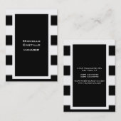 垂直白黒ストライプのユニークプロフェッショナル 名刺 (正面/裏面)