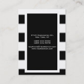 垂直白黒ストライプのユニークプロフェッショナル 名刺 (裏面)