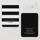 垂直白黒ストライプアユニークートデザイン 名刺 (正面/裏面)