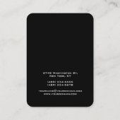 垂直白黒ストライプアユニークートデザイン 名刺 (裏面)