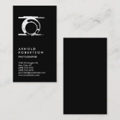 垂直白黒トレンディー撮影 名刺 (正面/裏面)
