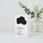 垂直白黒トレンディー撮影 名刺 (スタンド正面)