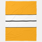 垂直白黒レーシングストライプの黄色はっきりしたの フリースブランケット (正面)