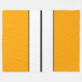 垂直白黒レーシングストライプの黄色はっきりしたの フリースブランケット (正面(横))