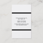 垂直白黒平モダン面 名刺 (裏面)