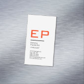 垂直白黒縁どトレンディーレッドモノグラム マグネット名刺 (インサイチュ)