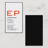 垂直白黒縁どトレンディーレッドモノグラム 名刺 (正面/裏面)