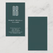 垂直石板グレイモダンモノグラム名刺 名刺 (正面/裏面)