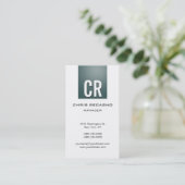 垂直石板グレー白背景名刺 名刺 (スタンド正面)