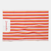 垂直線のパーソナライズされたストライプ数 キッチンタオル (横)